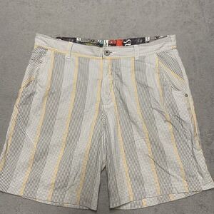 Lululemon Kahuna Short Mens 36 Gray Plaid Golf Casual Chino 8" Inseam